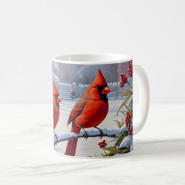 Roter Kardinal Songbirds Kaffeetasse (VorderseiteRechts)