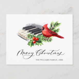Roter Kardinal Stechpalme Beere Weihnachten Urlaub Postkarte