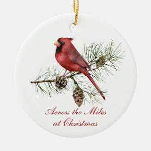 Roter Kardinal Tannenzapfen über die Meilen Weihna Keramik Ornament