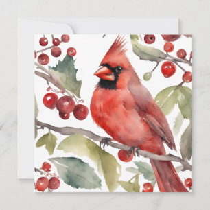 Roter Kardinal und wilde Berries Weihnachten