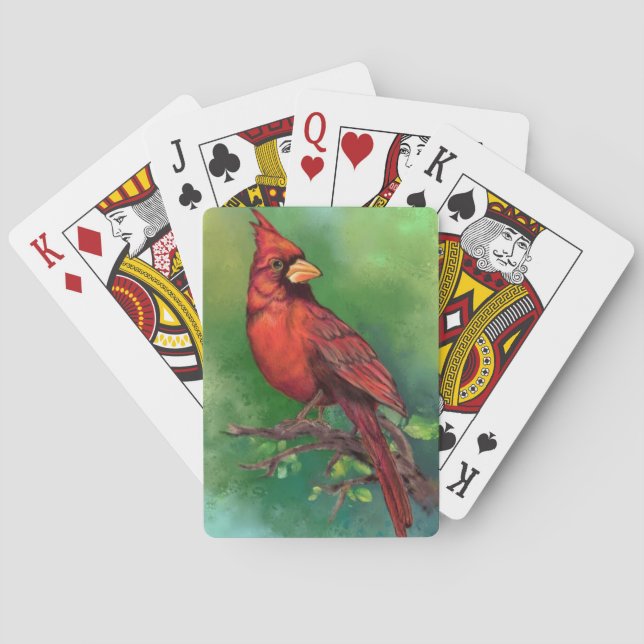 Roter Kardinal - Vogelspielkarten Spielkarten (Rückseite)