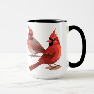 roter Kardinal Wanduhr Tasse