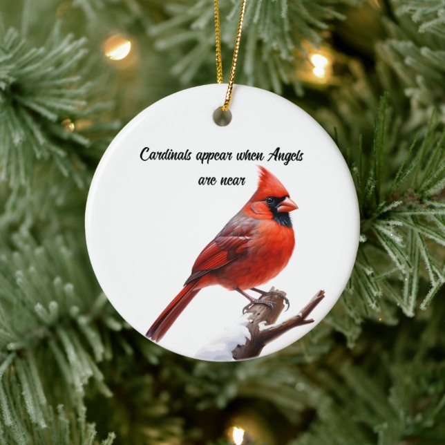 Roter Kardinal Weihnachten Keramik Ornament (Baum)