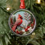 Roter Kardinal Weihnachten Ornament Aus Metall<br><div class="desc">3D-Weihnachtsfeier Süße Tier</div>