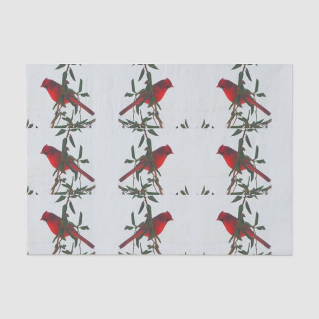 Roter Kardinal Weihnachten Seidenpapier (Vorderseite)