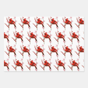 Roter Kardinal Weihnachten, Winterurlaub Geschenkpapier Set