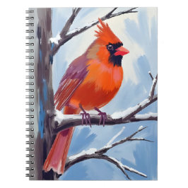 Roter Kardinal Winter Aquarell Notizblock