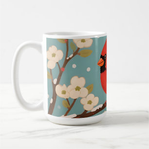 Roter Kardinal Winterzweig Kaffeetasse