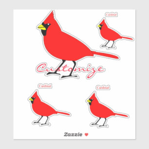 Roter Kardinals-Vogel Thunder_Cove Aufkleber