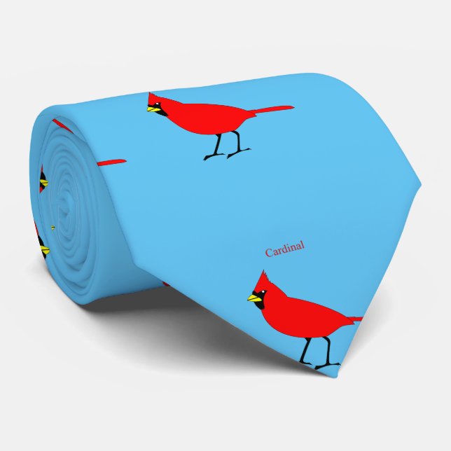 Roter Kardinals-Vogel Thunder_Cove Krawatte (Gerollt)