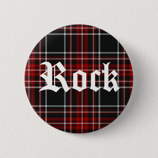 Roter karierter Felsen - Knopf Button
