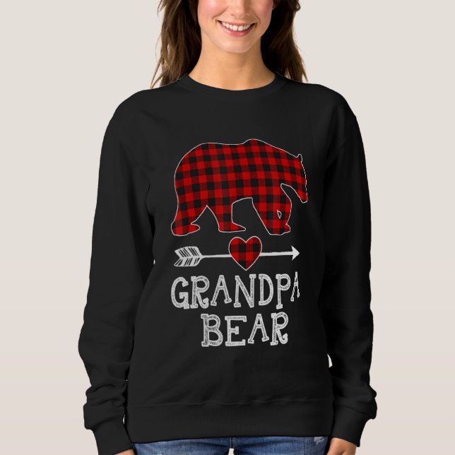 Roter Karierter Großbär Matching Pajama Familie 2 Sweatshirt (Vorderseite)