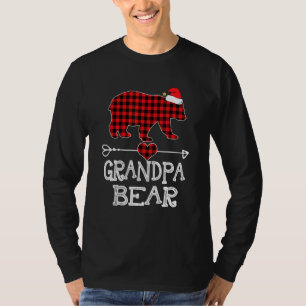 Roter Karierter Großbär Matching Pajama Family T-Shirt