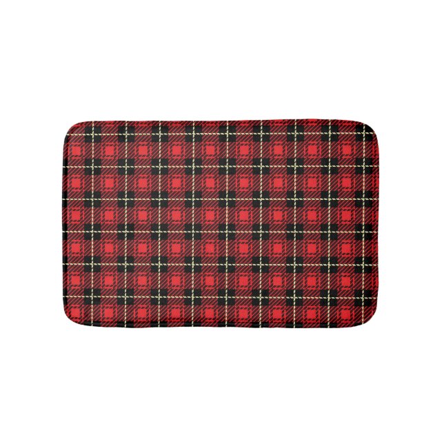 Roter karierter Hintergrund Badematte (Vorderseite)