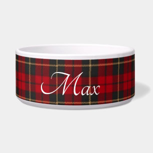 Roter Karierter Hundekuchen Napf