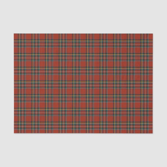 Roter karierter königlicher StewartTartan Seidenpapier (Vorderseite)