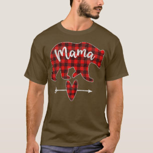 Roter Karierter Mama Bär Roter Buffalo Kariert Mam T-Shirt