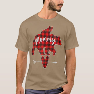 Roter Karierter Mommy Bär, Roter Buffalo Karierte  T-Shirt
