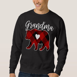 Roter Karierter Oma Bär Matching Pajama Family Sweatshirt