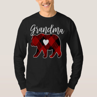 Roter Karierter Oma Bär Matching Pajama Family T-Shirt