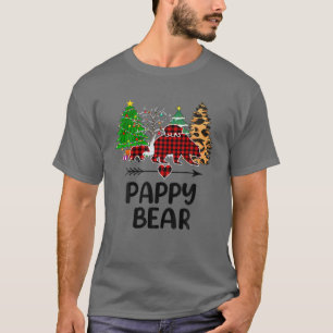 Roter Karierter Pappy Bär Matching Buffalo Pajama T-Shirt