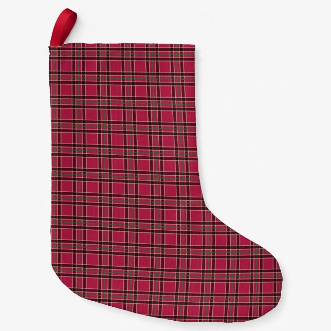 Roter Karierter Strumpf Kleiner Weihnachtsstrumpf (Vorderseite)