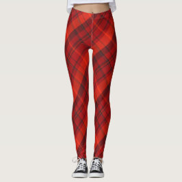 Roter karierter Tartan Leggings
