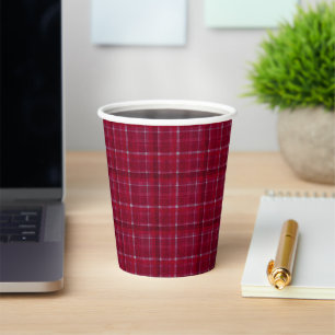 Roter karierter Tartan Pappbecher