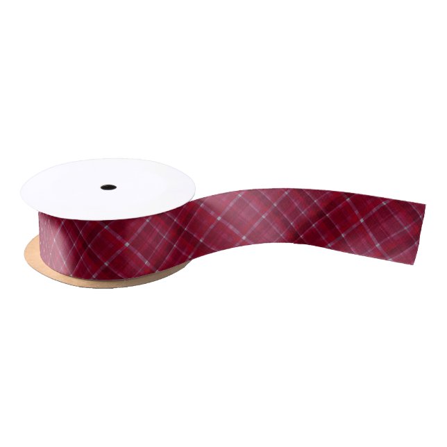 Roter karierter Tartan Satinband (Spule)