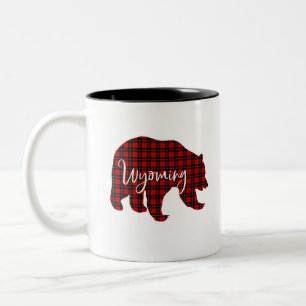 Roter Karierter Wyombär, der Pajama passt Zweifarbige Tasse