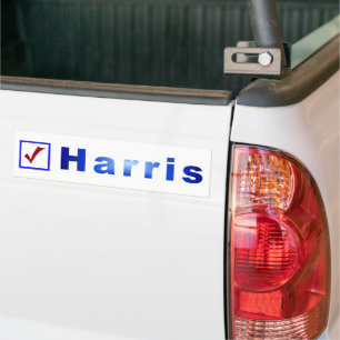 Roter Karo in blauer Box für Harris-Autoaufkleber Autoaufkleber
