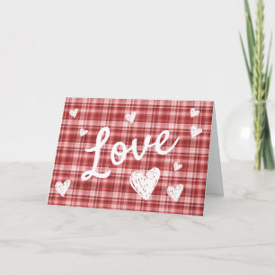 Roter Karo-Liebe Valentinstag Karte