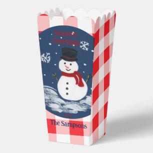 Roter Karo Snowman PERSONALIZE Keksgras Geschenkschachtel