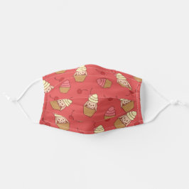 Roter Kawaii-Kuchen Mund-Nasen-Maske Aus Stoff