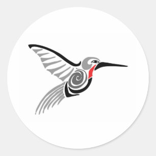 roter KehleEdgraukolibri Runder Aufkleber