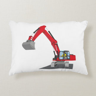 roter Kettenbagger Dekokissen