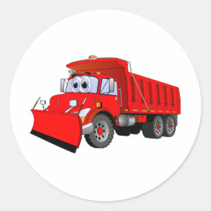 Roter Kipper-Cartoon Runder Aufkleber
