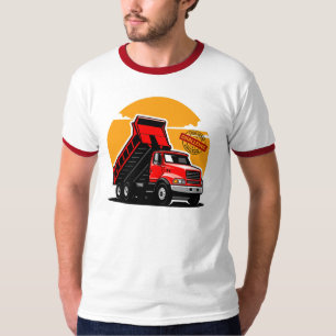 Roter Kipplaster Konstruktions-Challenge-Vektor T-Shirt