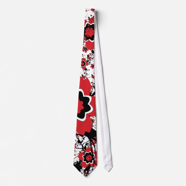 Roter Kirschblüten-Kirschblüte-Entwurf Krawatte (Vorderseite)