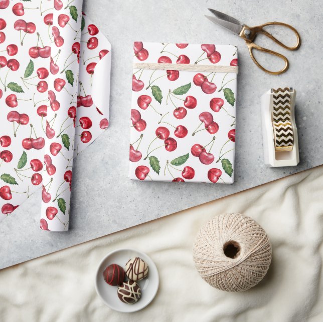 Roter Kirschfrucht Geschenkpapier (Kunsthandwerk)