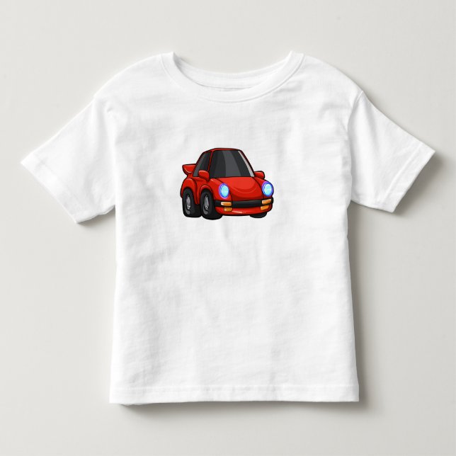 Roter Kleinwagen Cartoon - Wählen Sie die Hintergr Kleinkind T-shirt (Vorderseite)