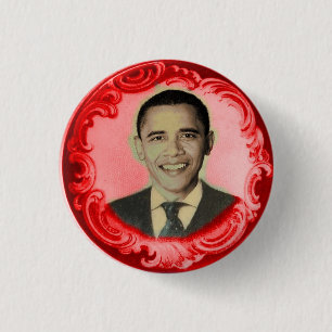 ROTER Knopf Obama Button