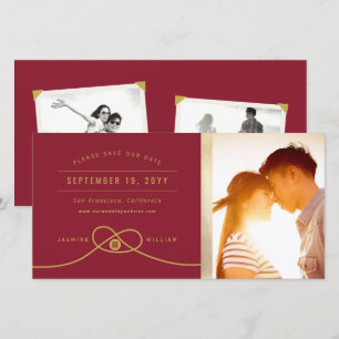 Roter Knoten Doppeltes Glück Chinesisches Hochzeit Save The Date