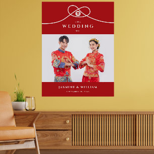 Roter Knutt Doppeltes Glück Foto Chinesische Hochz Poster