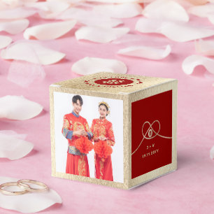 Roter Knutt Union Doppelte Glückseligkeit Chinesis Geschenkschachtel