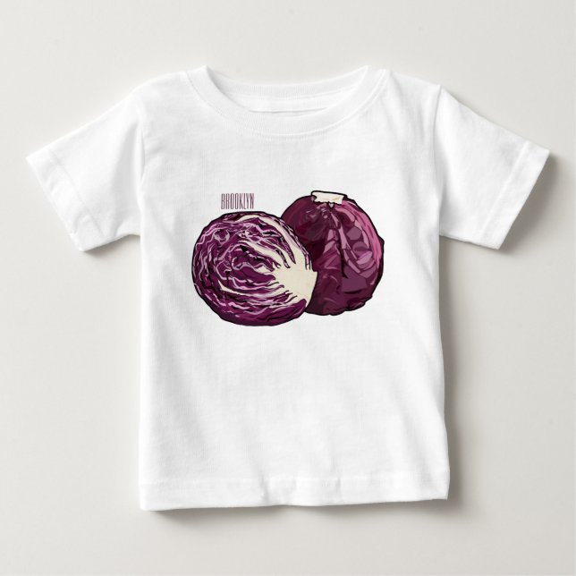 Roter Kohl Cartoon Abbildung Baby T-shirt (Vorderseite)