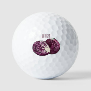 Roter Kohl Cartoon Abbildung Golfball