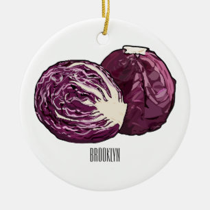 Roter Kohl Cartoon Abbildung Keramik Ornament