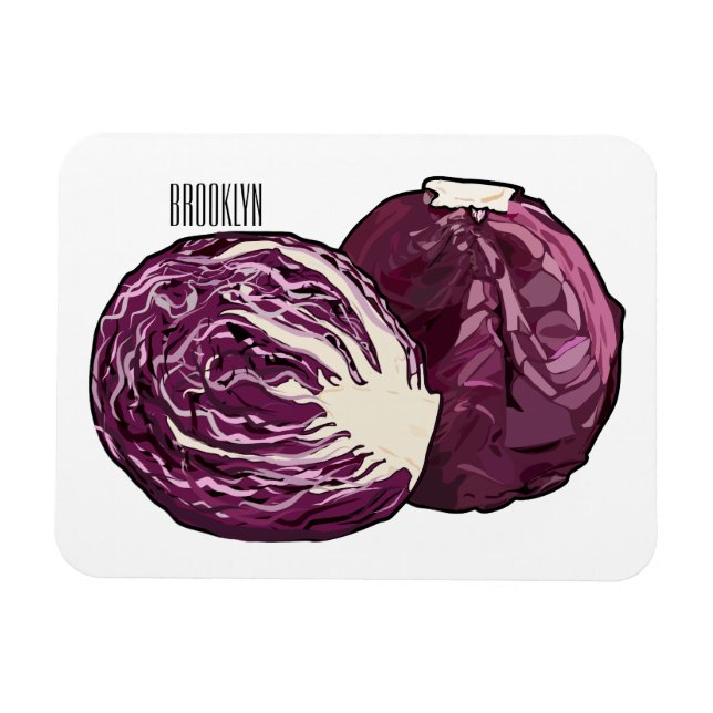 Roter Kohl Cartoon Abbildung Magnet (Horizontal)