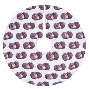 Roter Kohl Cartoon Abbildung Polyester Weihnachtsbaumdecke